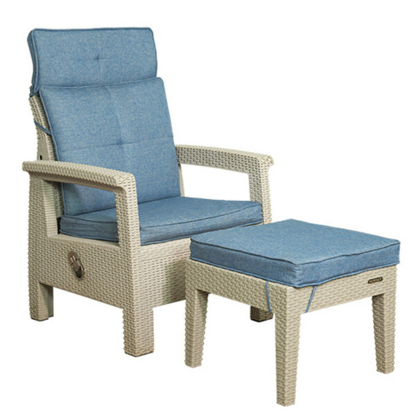 KURSI SOFA SANTAI PLASTIK NAPOLLY TIPE RECNA + PUFF